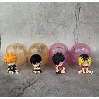 4Pcs/1Set Haikyuu Figure Shoyo Hinata Tobio Kageyama Sleeping Position Kozume Kenma Tetsurou kuroo Gashapon Set Toy Model Doll Gacha