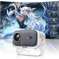 Vaizdo projektorius Jimveo 360° besisukantis nešiojamas projektorius 13000L FHD1080P WiFi6 Bluetooth namų kino teatras 4K
