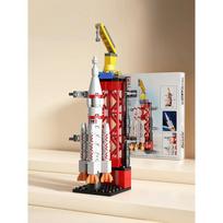 ToylinX Paleidimo centras Mėnuleigio modelis Statybiniai kaladėlės Kosminis laivas Kosmodromas Figūrėlė Šatlė Raketa Kaladėlės Statybiniai žaislai