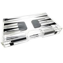 Prabangus akrilinis backgammon žaidimų rinkinys Deluxe nešiojamas sulankstomas žaidimų rinkinys su kauliukais ir puodeliais namams, kelionėms ir socialiniams susibūrimams Elegantiškas B United States