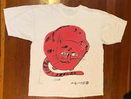Vintažinis 1996 m. Andy Warhol ; Sam the Cat Meninė Grafinė Marškinėliai; XL Minkšti, sendinti unisex marškinėliai XL