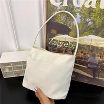 Zomšinė rankinė Laisvalaikio virvės sagties dizaino daugiaspalvis pečių krepšys, reguliuojami dirželiai, nešiojamasis darbinis kibiras 27*10*20cm balta