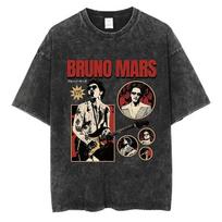 Bruno Marsas The Romantic Tour 2026 Vintažiniai skalbti marškinėliai Vyriški Moteriški Punk Gotikinės Mados Medvilniniai trumpomis rankovėmis marškinėliai Streetwear L
