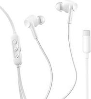 "Belkin SoundForm ANC" laidinės ausinės su USB-C jungtimi, į ausis dedamos ausinės su mikrofonu, skirtos "iPhone 17", "iPhone 16", "iPad mini", "Galaxy S25", "Google Pixel 10", "Android" ir kitiems įrenginiams - baltos spalvos