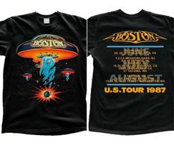 Vintažinio stiliaus Bostono roko grupės koncertinis turas 1987 m., Bostono turo marškinėliai, unisex marškinėliai XXL