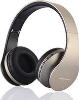 "PowerLocus" "Bluetooth" ausinės per ausis, belaidės ausinės, "HiFi Stereo", sulankstomos ausinės su mikrofonu, minkštomis ausų pagalvėlėmis, "Micro SD/TF", FM radiju, skirtos "iPhone" / "Android" / staliniams / nešiojamiesiems kompiuteriams (aukso spalvo