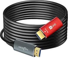 "Twozoh" HDMI šviesolaidinis kabelis 50 m, HDMI optinis kabelis 2.0 4K/60Hz 18Gbps didelės spartos UHD šviesolaidinis HDMI kabelis