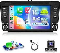 8 branduolių 6G + 128G automobilinis radijas "Android 15", skirtas "Skoda Octavia 2 MK2 Rapid Yeti Roomster Superb", 8 colių HD IPS jutiklinis ekranas su belaidžiu "Carplay", "Android", "Android", GPS, "Wi-Fi", "Bluetooth", USB, Type-C, FM, RDS