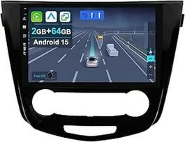 Cadley [2+64G] Android 15 automobilinis radijas Nissan X-Trail T32 Qashqai 2013-2021 su belaidžiu Apple CarPlay/Android Car/Mirror Link/GPS navigacija/Bluetooth 5.0/WiFi/USB/Navi/FM+Galinio vaizdo kamera