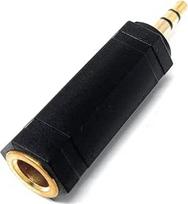 DRUT 1 vnt. 3,5 mm stereofoninės jungties į 6,35 mm stereofoninės jungties TRS kabelio adapterio konverteris, juodas auksas