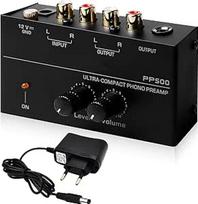 Gramofono stiprintuvas PP500 Phono Preamp, elektroninis garso stereofoninis fonografo stiprintuvas su RCA įvestimi ir išvestimi