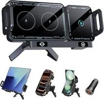 Mobiliojo telefono laikiklis automobiliui "Galaxy Z Fold" 7 6 5 4 3 2 su įkrovimo funkcija 15 W dvigubos ritės QC 3.0 greitas belaidis įkroviklis automobilis "Z Fold" gali automatiškai suktis automobilio laikiklis belaidžiai automobiliniai įkrovikliai