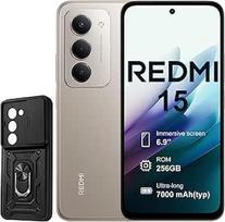 XIAOMI Redmi 15 8+256GB išmanusis telefonas, 6,9 colių 144 Hz ekranas, dviguba kamera 50 MP, Snapdragon 685, 7000 mAh, su mobiliojo telefono dėklu (be įkroviklio) (pilka)