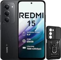 XIAOMI Redmi 15 5G 8 + 256GB išmanusis telefonas, 6,9 colių 144 Hz ekranas, dviguba 50 MP kamera, Snapdragon 685, 7000 mAh, su mobiliojo telefono dėklu (be įkroviklio) (juodas)