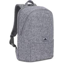RIVACASE Anvik 15.6 laptop backpack, 15L, gray, waterproof fabric, pockets for 10.5 tablet, smartphone, documents, accessories, bottle