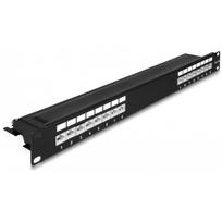Delock - Patch Panel - Rack montierbar - CAT 6a - RJ-45 X 16, LSA X 16 - Schwarz - 1U - 48.3 cm (19)