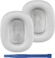 "Adhiper" pakaitinės ausinių pagalvėlės ausinėms "AirPods Max", kvėpuojančios tinklinio audinio ir minkštesnės atminties putų ausų pagalvėlės, patvarios ir patogios - sidabrinės spalvos