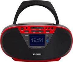 "Aiwa BBTU-500DAB/RD DAB+" 2,4" nešiojamasis CD radijo imtuvas su spalvotu ekranu, "Bluetooth 5.0", USB, CD/CDR/RW/MP3, "Dab+", spalva: Raudona