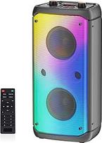 "Bluetooth" garsiakalbiai, belaidžiai 80 W pikiniai belaidžiai TWS nešiojamieji lauko šalių garsiakalbiai su žemų dažnių garsiakalbiu Deep Bass 6 spalvingi LED žibintai Garsus stereofoninis garsas "Boombox" vakarėliui namuose