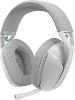 "Logitech G G G321 Lightspeed" belaidės "Bluetooth" žaidimų ausinės, dinamiškos, patogios ir prigludusios, 16 kHz sūpuojamasis mikrofonas, daugiau kaip 20 valandų veikianti baterija, kompiuteris, PS4, PS5, "Nintendo Switch", mobilusis įrenginys - baltos s