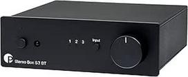 "Pro-Ject Stereo Box S3 BT Ultra Compact Full Amplifier" su "AptX HD Bluetooth" ir variklio potenciometru (juodas)