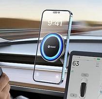 "VICSEED" mobiliojo telefono laikiklis automobilinis magnetas monitoriui [sulankstomas ir paslėptas] "MagSafe" automobilinis laikiklis [stipriausia magnetinė jėga] puikiai tinka "Tesla Model 3" ir "Y", stipriausiai sukibęs mobiliojo telefono laikiklis vis