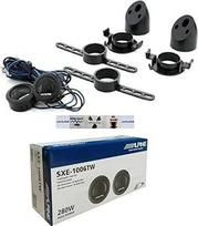 2 "Alpine SXE-1006TW" aukštų dažnių garsiakalbis su 45 W RMS ir 280 W maksimalia galia 3 cm skersmens ir 1,5 cm gylio jautrumas 88 dB Spl, pora + priedai ir 5 nemokami lipdukai