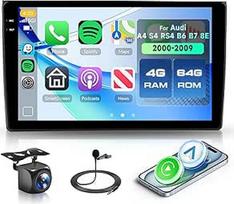 4G + 64G Rimoody Android automobilinis radijas Audi A4 S4 RS4 B6 B7 8E 2000-2009 9 colių In-Cell Wireless Carplay su Android Car Navigation GPS Mirror Link Bluetooth FM/RDS/EQ vairo valdymas