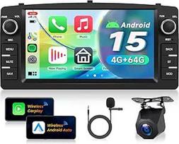 4G + 64G automobilinis radijas Android 15, skirtas Toyota Corolla E120 2000-2007/E130 2004-2007/Altis E120 2000-2006/BYD F3 2006-2013.7 colių HD jutiklinis ekranas su Carplay Android Car GPS Wi-Fi Bluetooth RFM DS