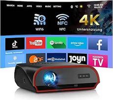 4K namų kino projektorius su HDMI ARC "Google TV", 2200ANSI kasdienis Ultra HD išmanusis projektorius filmams ir žaidimams miegamajame, HDR10 "WiFi" 6 "Bluetooth" 5.4 DB garsas, valdymas balsu, automatinis fokusavimas, priartinimas, lubos