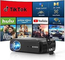 4K projektorius Nešiojamasis išmaniųjų programėlių sertifikuotas "Android TV" 11 projektorių su balso asistentu "WiFi" 6 "Bluetooth" 5.4 DB Audio Automatinis fokusavimas / trapecijos korekcija 1400 ANSI HDR Namų kinas Lauko kinas