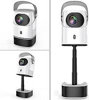 Išmanusis projektorius, nešiojamasis projektorius su "WiFi" ir "Bluetooth 5.4", 1080P vaizdo projektorius, 600 ANSI liumenų, 10 W garsiakalbis, elektrinis fokusavimas ir "Android" programėlės, kino projektorius namams, miegamajam ir sodui