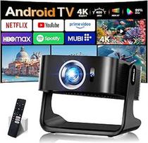 Projektorius, suderinamas su "Netflix" 2026 4K projektorius su "5G WiFi 6" ir "Bluetooth 5.4" Nešiojamasis projektorius 1080P su automatiniu fokusavimu ir posūkio tašku, skirtas namų, lauko ir miegamojo projektoriui, juodas