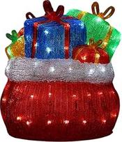 Well Home Weihnachtsdekoration für Geschenktüte, mit 96 weißen LEDs, 32 x 32 x 35 cm