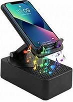 "4 in 1" mobiliojo telefono laikiklis su "Bluetooth 5.3" garsiakalbiu, LED šviesa, neslystančiu pagrindu, HD erdvinio garso "Bluetooth" dėžute, reguliuojamu mobiliojo telefono laikikliu ir nešiojamąja muzikos dėžute, suderinama su "iPhone" / "iPad