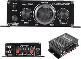 "Bluetooth 5.0" galios stiprintuvas, "HiFi Bluetooth 5.0" skaitmeninis galios stiprintuvas, aiški garso kokybė, aliuminio lydinys, nuo 20Hz iki 20KHz, 12 V, universalus, skirtas automobiliams ir namams