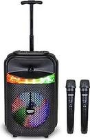 "Bontempi" vežimėlis Akustinis belaidis garsiakalbis su 2 belaidžiais mikrofonais, RGB žibintais, nuotolinio valdymo pultu, ekranu, TWS funkcija, 39,5 x 22,5 x 19 cm