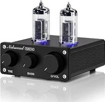 "Nobsound" mini HiFi lempinis stiprintuvas: A klasės stereofoninio garso stiprintuvas su žemų ir aukštų dažnių valdymu, skirtas namų stiprintuvui, aktyviam garsiakalbiui, stalinėms garso sistemoms (TUBE-T4C)