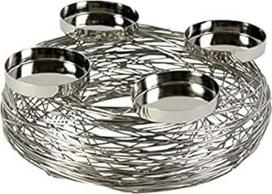 "Tangle Advent Candlestick" nerūdijančio plieno 28 cm 4 žvakių laikikliai Kalėdų vainikas