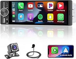 1 DIN automobilinis radijas su belaidžiu "CarPlay" ir "Android Car", "Roinvou" 6,28 colių automobilinis radijas su ekranu, atbulinės eigos kamera, FM, "Bluetooth", EQ, laisvų rankų įranga, "Aux/USB/Type-C", vairo valdymas, "Mirror Link