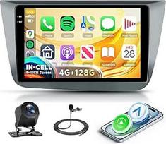 4G + 128G Rimoody 9 colių Android automobilinis radijas Seat Altea 2004-2015 Toledo 2004-2009 Belaidis Carplay radijas Automobilis su Android automobiline navigacija GPS Mirror Link Bluetooth FM/RDS/EQ WiFi vairas