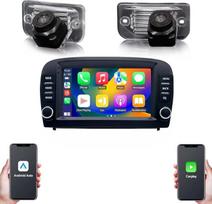 7 colių HD automobilinis radijo imtuvas GPS navigacija Carplay/Android radijas, skirtas Mercedes-Benz SL R230 SL55AMG SL63AMG SL65AMG SL280 SL300 SL350 SL500 SL600 2001-2012 m. (su galiniu vaizdu)