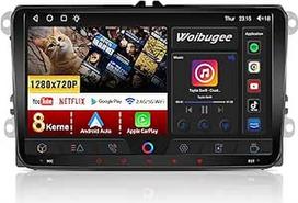 Automobilinis radijas su navigacijos ekranu VW Golf 5 6 Seat Passat Sharan Tiguan, belaidis Android automobilis 2G + 32G Golf Carplay, 7 colių VW Polo T5 radijas Bluetooth RDS FM GPS WiFi (9 colių VW radijas, 2+64G)