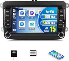 CAMECHO 4+64G Android 13 automobilinis radijas VW Golf 5 6 Touran Polo Touran su Carplay/Android Car/Mirrorlink, 7 colių talpinis jutiklinis ekranas palaiko WiFi/GPS/FM/Bluetooth/SWC