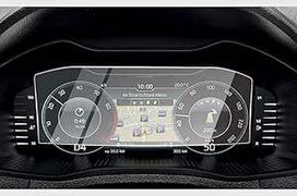CDEFG Suderinama su Skoda Superb Kodiaq 2019-2023 / Karoq Kamiq Octavia 4 2019-2024 2025 prietaisų skydelio apsauginė plėvelė 9H atspari įbrėžimams 10,25 colių automobilinė grūdinto stiklo ekrano apsauga