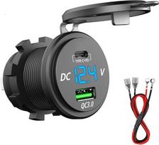 GemCoo QC 3.0 USB automobilinis įkroviklis su dviem greitojo įkrovimo 3.0 įkrovimo prievadais, 5V/6A greitasis įkrovimas 12V/24V transporto priemonėms Automobilis Valtis Motociklas Visureigis Autobusas Sunkvežimis Karavanas Jūrų transportas (C+ tipo QC3.0