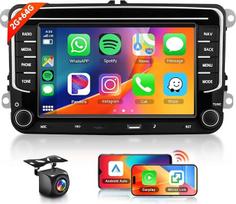 Hodozzy Carplay automobilinis radijas VW Passat Golf Seat Altea Skoda Octavia su USB/USB-C/Navi/WiFi, 7 colių VW automobilinis radijas Bluetooth su Android Car/EQ/Mirror Link/FM/RDS/SWC/USB + atbulinės eigos kamera