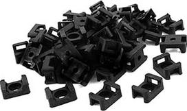 Juodas plastikinis 9 mm vielos Buddle kabelių kaklaraištis Mount Saddle 100 vnt.