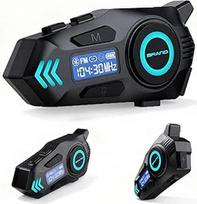 K09 Motociklininko ausinės, motociklininko šalmas "Bluetooth 5.4", šalmo ausinės, interkomas 500 m diapazone, interkomo ausinės IPX8 su skaitmeniniu ekranu / HiFi / balso asistentu / FM (1 vnt.)