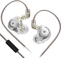 keephifi KZ EDX Pro In-Ear Monitor ausinės KZ IEM ausinės Dual DD HiFi Stereo Sound Stage ausinės Laidinės triukšmą slopinančios žaidimų ausinės muzikantams dainininkams audiofilams (baltos spalvos, su mikro)